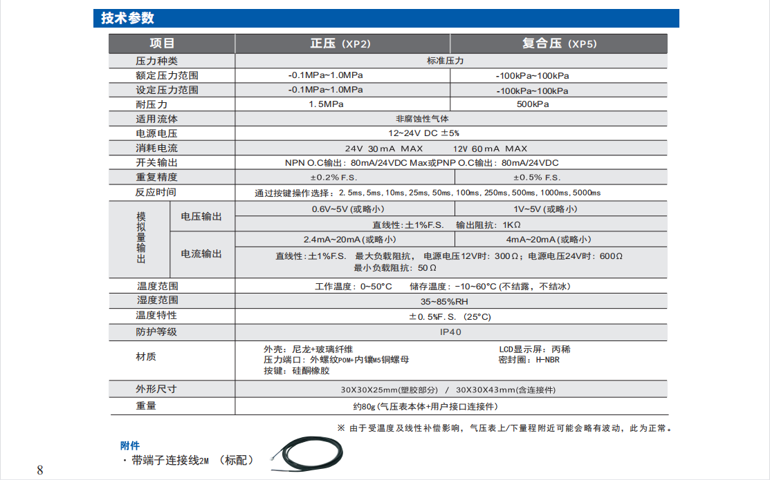 艾而特XP系列精密型数字气压传感器